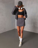 Charcoal % Soft Balance Drawstring Hood Zip Up Sweatshirt-2