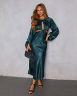 Teal % Under My Spell Cutout Maxi Dress-1