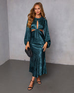 Teal % Under My Spell Cutout Maxi Dress-5