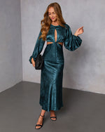 Teal % Under My Spell Cutout Maxi Dress-6