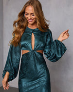 Teal % Under My Spell Cutout Maxi Dress-2