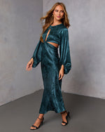 Teal % Under My Spell Cutout Maxi Dress-3