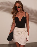 Black % Amorette Split Neck Bodysuit-1