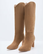 Taupe % Honeyed Haze Suede Knee High Boots-3