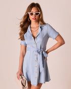 Canyon County Waist Tie Mini Shirt Dress