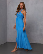 elmhurst ruched halter maxi dress Elmhurst Ruched Halter Maxi Dress VICI