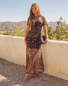 Immeasurable Joy Embroidered Mesh Maxi Dress