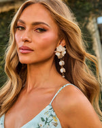 Ivory % Imeina Drop Floral Earrings-2