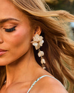 Ivory % Imeina Drop Floral Earrings-3