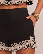 Sunlit Solara Contrast Embroidered Shorts