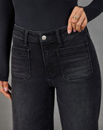 Rugged Charm Stretch High Rise Wide Leg Color Jeans