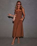 Mocha % Ryann Strapless Front Cutout Dress-1