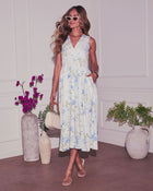 Gilded Garden Floral Loop Trim Maxi Dress