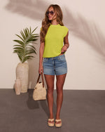 Blue Crush High Rise Denim Shorts