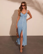 Enter Sunshine Chambray Maxi Dress