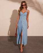Enter Sunshine Chambray Maxi Dress