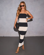 Riley Striped Strapless Maxi Dress