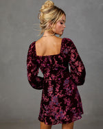 Velora Burnout Velvet Mini Dress