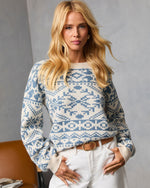 Cottage Hour Abstract Crew Neck Sweater