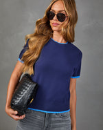 Gloria Knit Contrast Trim Sweater