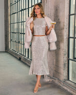 Champagne Muse Metallic Sequin Top