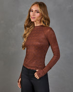 Wicked Romance Floral Lace Mock Neck Top
