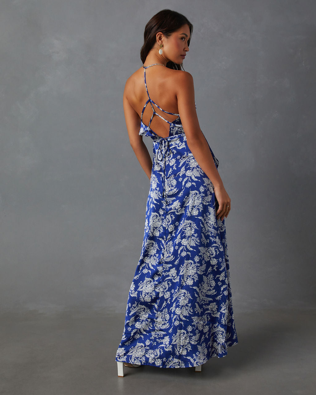 fontana high low ruffle lace maxi dress Zelda Printed Ruffle High Low Dress – VICI