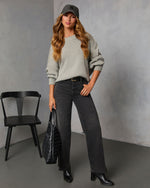 Heather Grey % Elouise Knit Oversized Pullover Sweater-1