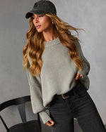 Heather Grey % Elouise Knit Oversized Pullover Sweater-6