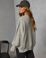 Heather Grey % Elouise Knit Oversized Pullover Sweater-4