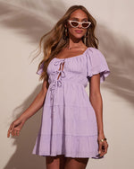 Lavender % Pure Essence Tiered Babydoll Dress-3