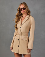 Saddle House Belted Trench Mini Dress