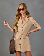 Saddle House Belted Trench Mini Dress