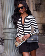 Fall In Line Striped Cardigan