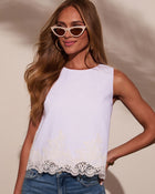 Blissful Day Lace Hem Tank