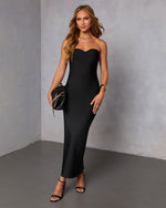 Black % Effortless Moment Bandage Bodycon Maxi Dress-5