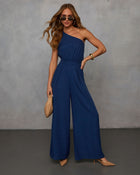 Blue % Relax & Repeat One Shoulder Jumpsuit-1