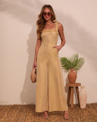 Meet Me Here Striped Fleece Jumpsuit