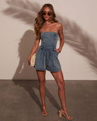 Omara Strapless Denim Romper