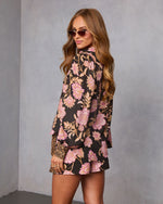 Brown Floral % Ivy Embrace Floral Button Down Top-4