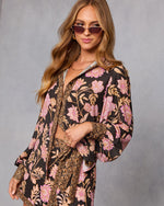 Brown Floral % Ivy Embrace Floral Button Down Top-3