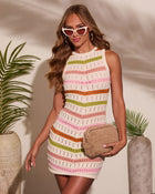 Reyna Chevron Print Tank Mini Dress