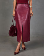 Colby Vegan Leather Midi Skirt