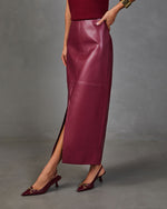 Colby Vegan Leather Midi Skirt