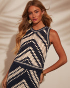 Navy % Costa Chic Crochet Sleeveless Crop Top-1
