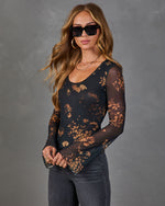 Dark Desire Mesh Floral Top