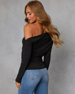 Black % Rowelle Off The Shoulder Top-4
