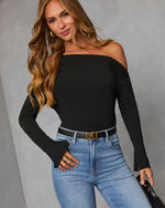 Black % Rowelle Off The Shoulder Top-5
