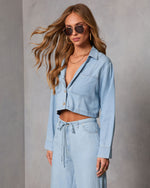 Issey Chambray Long Sleeve Top