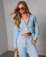 Issey Chambray Long Sleeve Top